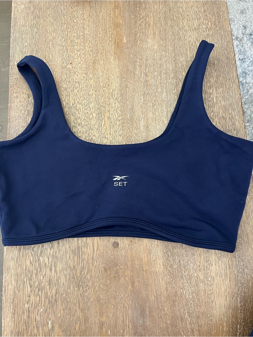 SET Active x Reebok Collab Navy Form Cloud Rise Bra NWT